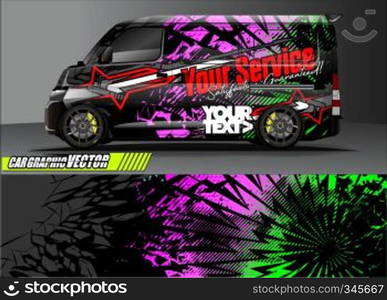 car wrap design. simple lines with abstract background vector concept for vehicle vinyl wrap and automotive decal livery