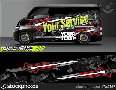 car wrap design. simple lines with abstract background vector concept for vehicle vinyl wrap and automotive decal livery