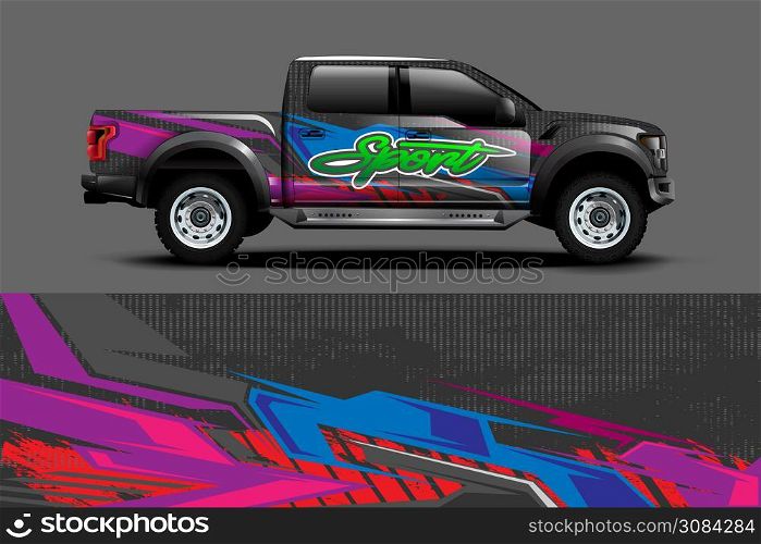 car wrap design with abstract stripe background concept