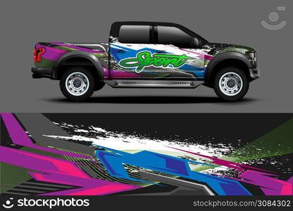 car wrap design with abstract stripe background concept