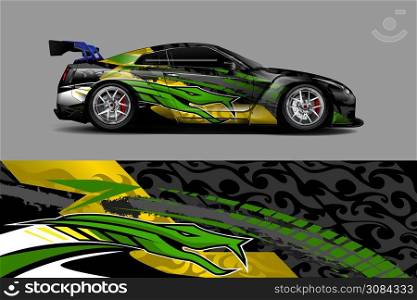 car wrap or decal design. stripe and grunge abstract design for adventure livery racing signage and daily use car. ready to print out vinyl sticker