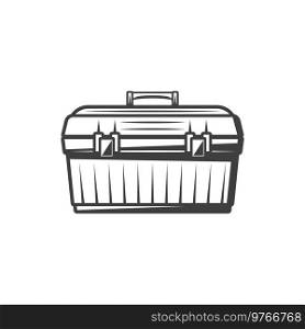 Car wrenches and automotive tools box. Vector isolated vehicle toolbox icon. Car toolbox, vehicle wrench tools