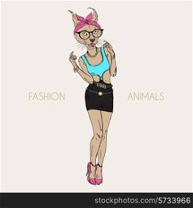 caracal cat dressed up in swag style