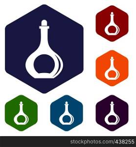 Carafe icons set hexagon isolated vector illustration. Carafe icons set hexagon