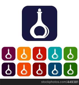 Carafe icons set vector illustration in flat style In colors red, blue, green and other. Carafe icons set flat