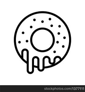 caramel donut icon vector. caramel donut sign. isolated contour symbol illustration. caramel donut icon vector outline illustration