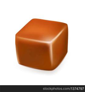 Caramel Toffee Candy Delicious Sweet Cube Vector. Confectionery Toffee Dessert. Homemade Condensed Delicacy Nutrition Recipe. Culinary Tasty Chewy Snack Template Realistic 3d Illustration. Caramel Toffee Candy Delicious Sweet Cube Vector