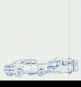 Caravan and Car sketch