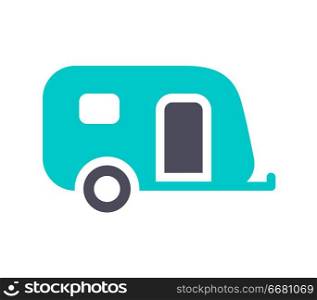 Caravan icon, gray turquoise icon on a white background. New gray turquoise icon on a white background