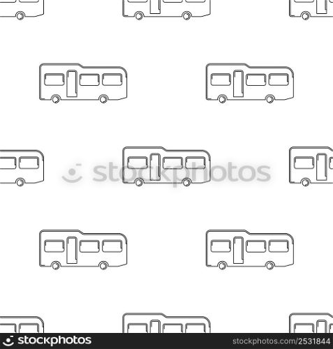 Caravan Icon Seamless Pattern, Travel Trailer, Camper Icon Vector Art Illustration