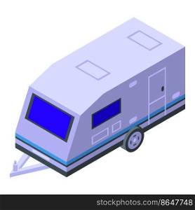 Caravan trailer icon isometric vector. Camp tourist. Summer travel. Caravan trailer icon isometric vector. Camp tourist