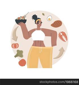 Carb cycling abstract concept vector illustration. Eating habits, weight-loss diet, healthy lifestyle, low-carb and high-carb intake, nutrition plan, balanced meal, carbohydrate abstract metaphor.. Carb cycling abstract concept vector illustration.