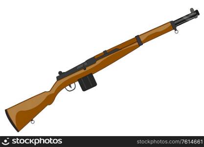 Carbine american M1 Carbine on white background is insulated. Weapon of the second world war american carbine