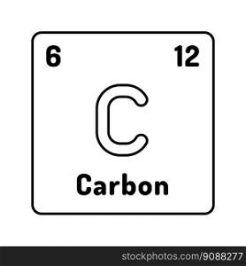 carbon chemical element line icon vector. carbon chemical element sign. isolated contour symbol black illustration. carbon chemical element line icon vector illustration
