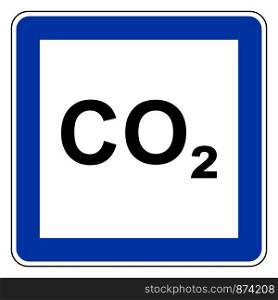 Carbon dioxide and road sign
