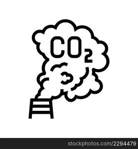 carbon dioxide co2 line icon vector. carbon dioxide co2 sign. isolated contour symbol black illustration. carbon dioxide co2 line icon vector illustration
