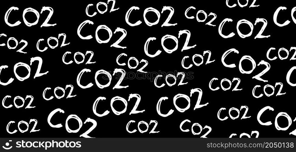 Carbon dioxide emissions. co2 air pollution. Flat vector sign. CO2 smog warning banner.