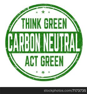 Carbon neutral sign or stamp on white background, vector illustration