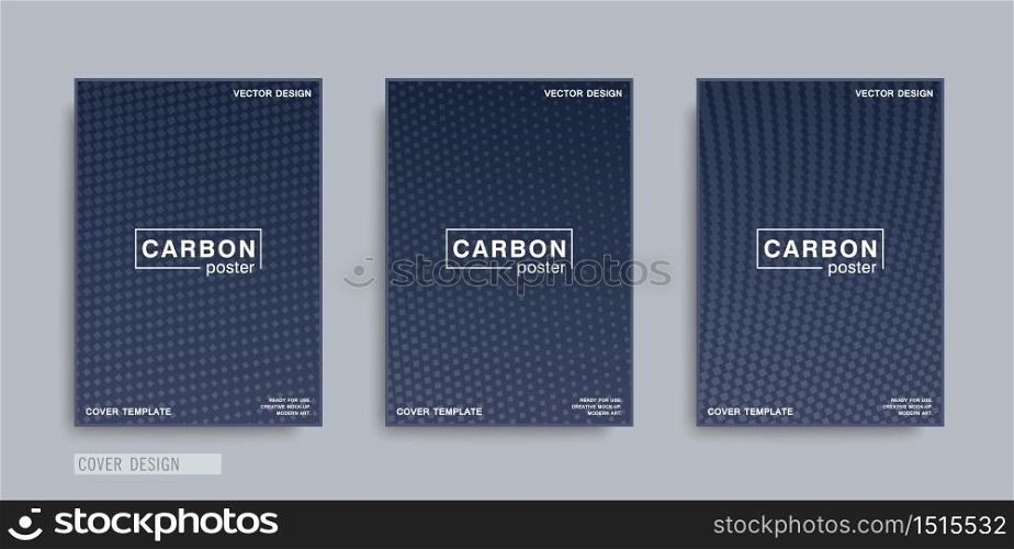 Carbon. Stylized placards set. Modern A4 brochure template. Abstract composition of square objects. Vector poster design. Carbon. Stylized placards set. Modern A4 brochure template. Abstract composition of square objects. Vector poster
