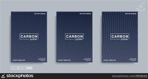 Carbon. Stylized placards set. Modern A4 brochure template. Abstract composition of square objects. Vector poster design. Carbon. Stylized placards set. Modern A4 brochure template. Abstract composition of square objects. Vector poster