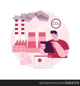 Carbon tax credit abstract concept vector illustration. Greenhouse gas emission, online income tax and benefit return, state law, budget savings, family payment calculator abstract metaphor.. Carbon tax credit abstract concept vector illustration.