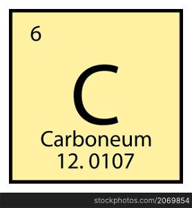 Carboneum chemical icon. Isolated sign. Periodic table symbol. Light yellow background. Vector illustration. Stock image. EPS 10.. Carboneum chemical icon. Isolated sign. Periodic table symbol. Light yellow background. Vector illustration. Stock image.