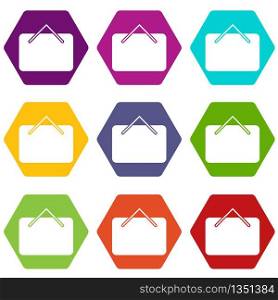 Card black friday icons 9 set coloful isolated on white for web. Card black friday icons set 9 vector