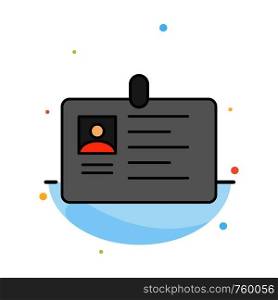 Card, Business, Corporate, Id, ID Card, Identity, Pass Abstract Flat Color Icon Template