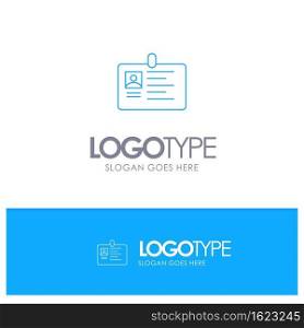 Card, Business, Corporate, Id, ID Card, Identity, Pass Blue outLine Logo with place for tagline
