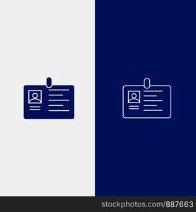Card, Business, Corporate, Id, ID Card, Identity, Pass Line and Glyph Solid icon Blue banner Line and Glyph Solid icon Blue banner