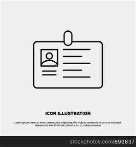 Card, Business, Corporate, Id, ID Card, Identity, Pass Line Icon Vector