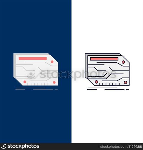 card, component, custom, electronic, memory Flat Color Icon Vector