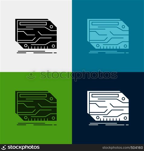 card, component, custom, electronic, memory Icon Over Various Background. glyph style design, designed for web and app. Eps 10 vector illustration. Vector EPS10 Abstract Template background