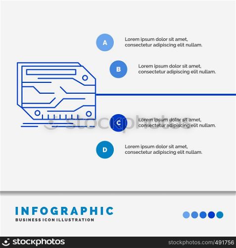 card, component, custom, electronic, memory Infographics Template for Website and Presentation. Line Blue icon infographic style vector illustration. Vector EPS10 Abstract Template background