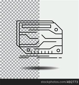 card, component, custom, electronic, memory Line Icon on Transparent Background. Black Icon Vector Illustration. Vector EPS10 Abstract Template background