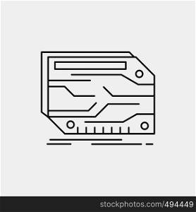 card, component, custom, electronic, memory Line Icon. Vector isolated illustration. Vector EPS10 Abstract Template background