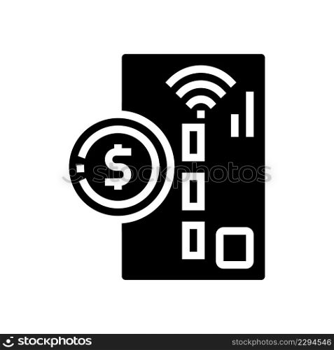 card contactless glyph icon vector. card contactless sign. isolated contour symbol black illustration. card contactless glyph icon vector illustration