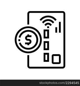 card contactless line icon vector. card contactless sign. isolated contour symbol black illustration. card contactless line icon vector illustration