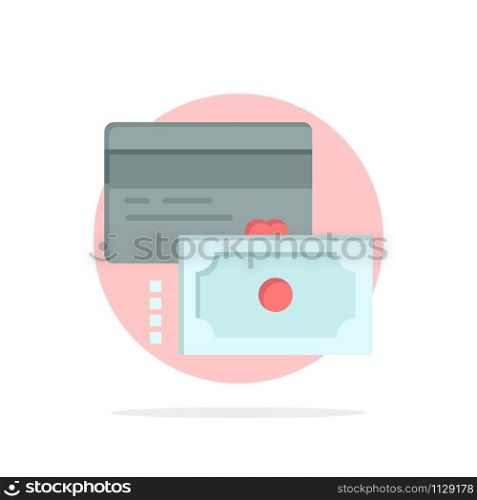 Card, Credit, Payment, Money Abstract Circle Background Flat color Icon