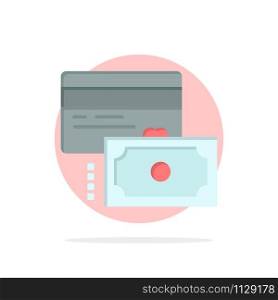 Card, Credit, Payment, Money Abstract Circle Background Flat color Icon