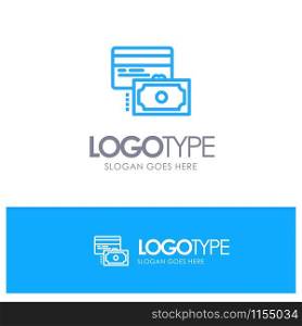 Card, Credit, Payment, Money Blue Logo Line Style