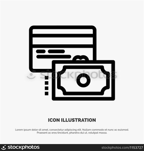Card, Credit, Payment, Money Vector Line Icon