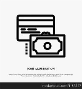 Card, Credit, Payment, Money Vector Line Icon
