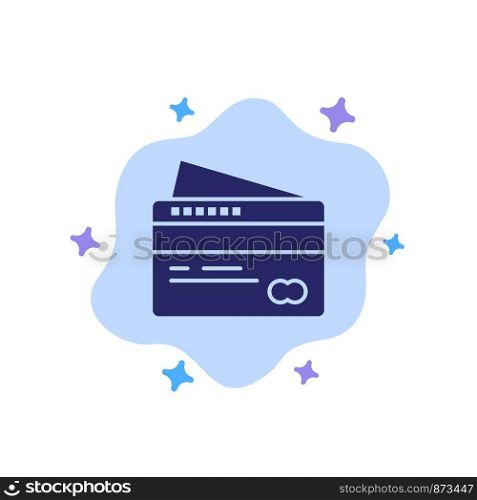 Card, Credit, Payment, Pay Blue Icon on Abstract Cloud Background