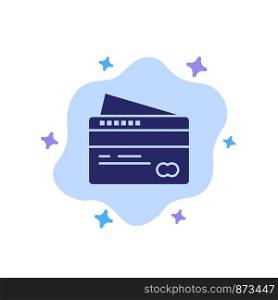 Card, Credit, Payment, Pay Blue Icon on Abstract Cloud Background