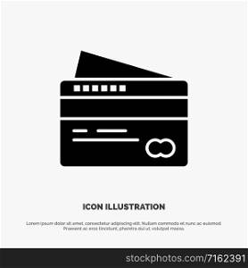 Card, Credit, Payment, Pay Solid Black Glyph Icon