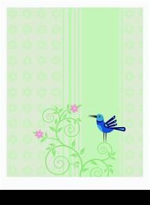 Card Design Artistic Flower, Bird