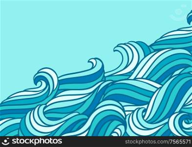 Card design with waves. Background with sea, river or water texture. Wavy striped abstract fur or hair.. Card design with waves. Background with sea, river or water texture.