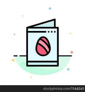 Card, Egg, Easter, Wedding Abstract Flat Color Icon Template