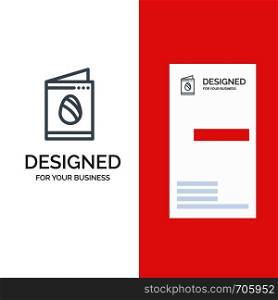 Card, Egg, Easter, Wedding Grey Logo Design and Business Card Template
